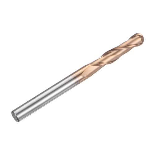Image of HARFINGTON Ball Nose End Mill 2 Flute 1 /4 inch Diameter 1 /4 inch Shank Tungsten Carbide Spiral CNC Router Bits 1-1 /4 inch Cutting Length Single End Ball Cutting Tool for Carving Engraving Grinding