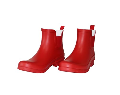 Women's Rubber Rain Boots Waterproof And Anti-slipping Rainboots For Women Stylish Light Ankle Rain Shoes-Runs 1 size samller3