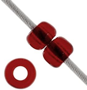 Czech Glass Seed Beads 11/0 (2.1mm Diameter) Transparent Red DIY Jewelry Making Beadss - 250g Bulk Bag by Preciosa (Jablonex)