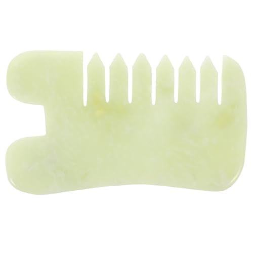 GOOHOCHY Natural Jade Comb Massager Scalp Tool Gua Sha Board for Face Body Massage