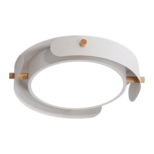 Plafonnier LED rond dimmable à l'infini avec télécommande et bois nordique - 2