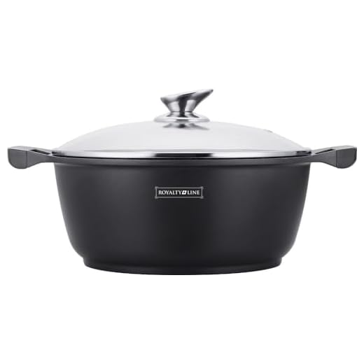 Royalty Line, Gegoten Aluminium Pan 24 Cm, 2,3L, Gemarmerde Antiaanbaklaag, Siliconen Handgrepen, Compatibel Met Gas, Elektrisch, Keramisch, Halogeen, Inductie - Marmer, 24 Cm, Grijs