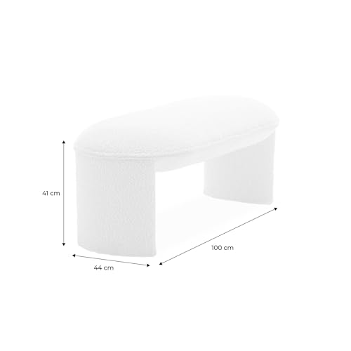 Bout de lit bouclette blanc crème sweeek Shawn optimiser espace chambre - 4