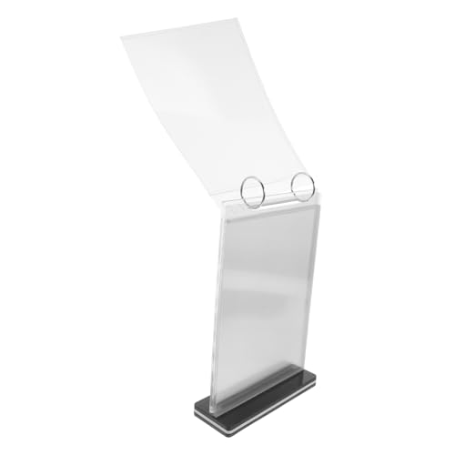 Présentoir menu vertical transparent double face en acrylique détachable stable