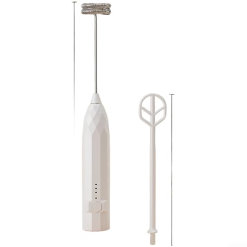 Hosrivae Batidor de huevos inalámbrico de mano, 3 espumadores de leche, crema batida de café, cabezales de acero duales, herramienta de cocina compacta (A)