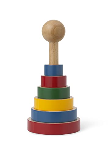 Kay Bojesen Babies Pyramid Wooden Tower, Multicolor, 8.9' H x 4.3' H, Gift Box Included