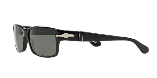 Persol Po2803S Rectangular Sunglasses, Black/Green Polarized, 58 Mm #TOP2
