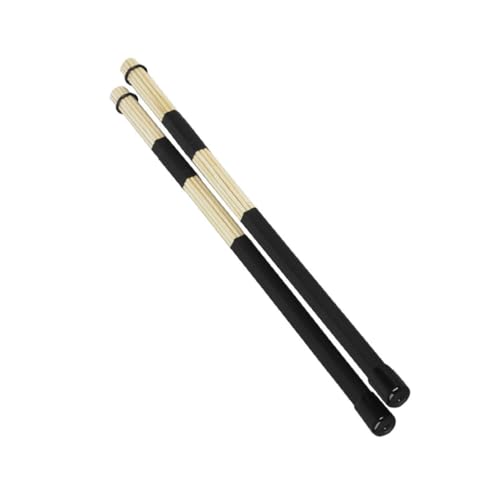 2 piezas de baquetas de bambú para jazz, cepillos para batería y baquetas de madera para instrumentos de percusión, con tensión ajustable para estilos de interpretación versátiles, para bateristas y músicos de jazz