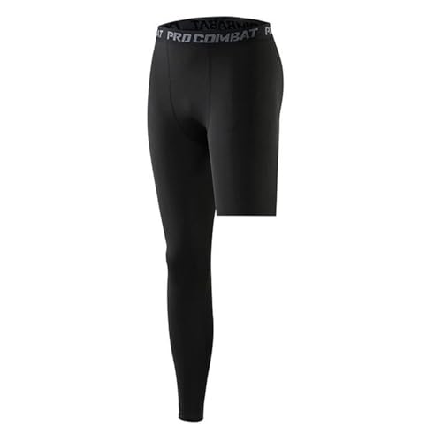 Generico Hombres Compresión Individual Pierna 3/4 Medias Deportivas Basket Base Ropa Interior Capa Leggins Pantalones Deportivos para Deportes Fitness y Running Tejido Transpirable de Secado Rápido