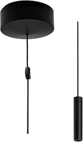 Taps2Traps Matt Black Bathroom Light Pull Switch with Mordern Sleek Toggle & Black Cord 2 Way 6A