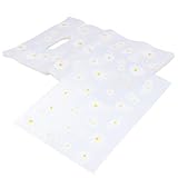 MUSISALY 100 Bolsas Plásticas Asas Pequeñas 21X13Cm Estampado de Flores para Ferias y Tiendas