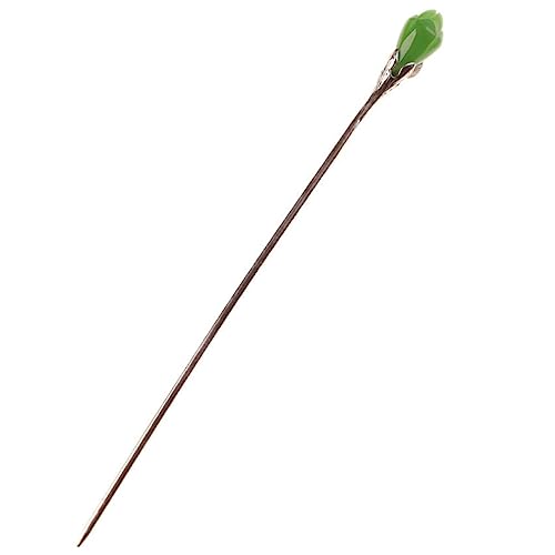 minkissy ヘアピン 翡翠の箸 伝統的なヘアジュエリー 女の子のヘアクリップ スタイリングヘアクリップ 花嫁のための結婚式のヘアクリップ ヴィンテージヘアアクセサリー かんざし 合金、翡翠