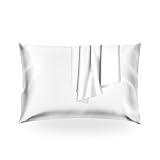 FOTIKOO Funda de Almohada de Seda 100% Morera 16 Momme（75 x 50 cm）, Transpirable y Antifrizz, Beneficios Antiarrugas para Piel y Cabello, con Cremallera Oculta (1, Blanco) (1, Blanco)