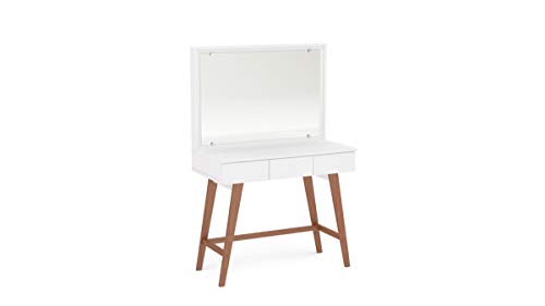 Penteadeira Ipanema Com Espelho 3 Gavetas Branca Politorno