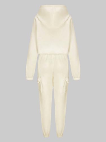 Image of KOTTY Women's Co-Ords Solid Sweatshirt With Sweatpant (White,L) KTTWINTERSET134L