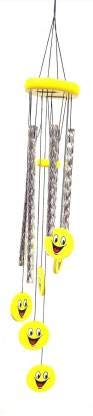 SHANOL Yellow Smile Wind Chime for Home Decoration. Wind Chimes for Home in Windchimes. Metal Bell Wind Chimes shanol Wood Windchime (25 inch, Multicolor)