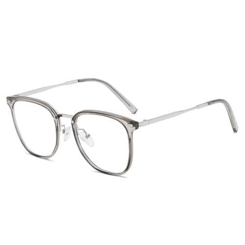Verres transparents pour femmes et hommes sur monture carrée rétro en métal