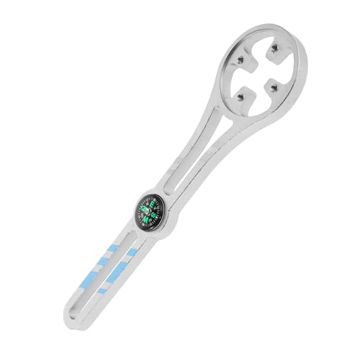 BRIGHTFUFU Aluminum Alloy Bike Mount Bracket with Compass Adjustable Durable Holder for Road Cycling Speedometer and Light Lightweight Precision Engineered for Optimal Viewing