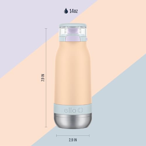Image of Ello Emma 14oz Insulated Stainless Kids Water Bottle with Straw, Twilight