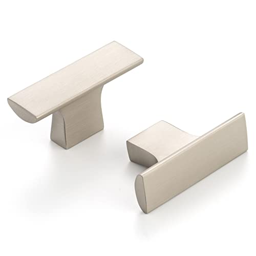 Askano Pack Of 10, Brushed Nickel, T-Bar Kitchen Cabinet Knobs Ak1098 | Modern Cabinet Handles, Solid Hardware For Drawer, Dresser, Bathroom, Vanity, Furniture Door, Cupboard, Bedroom, Size: 2" #TOP2