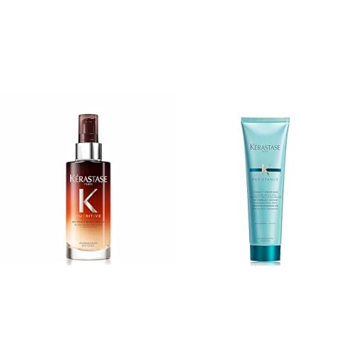 Kérastase Nutritive, Rutina Reparadora con Sérum de Noche 8H Magic Night y Protector Térmico Reconstructor Résistance Force Architecte, Revitaliza, Nutre y Repara, 90 ml + 150 ml