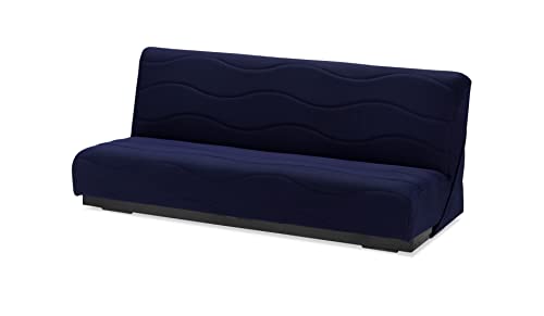 【フランスベッド正規品】 ソファーベッド ブルー ショートサイズ(幅170cm) 「スイミーPlus レッグ無しタイプ」 抗菌防臭のブレスエア・エクストラ、除菌機能糸アグリーザ、高密度連続スプリングの充実装備 日本製 340536040