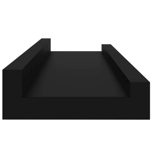Étagères murales noires lot de 4 étagère en bois MDF 40 cm rangement salon et chambre - 7