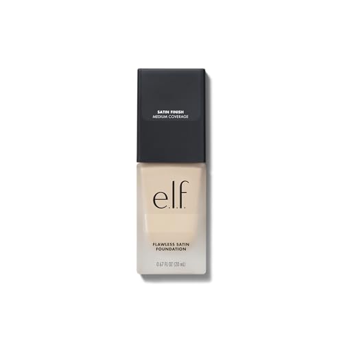 e.l.f. Flawless Satin Foundation, Lightweight & Medium Coverage, Semi-Matte Finish, Vegan & Cruelty-Free, Pearl, 0.68 Fl Oz (20mL)