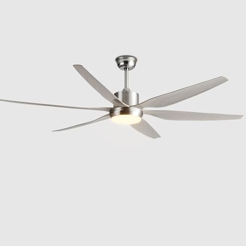 Ventilador de Techo con luz, Grande, silencioso y con Control Remoto, 6 velocidades, 6 aspas, Ventilador de Techo Interior con luz para Sala de Estar, Dormitorio, Comedor, iluminac