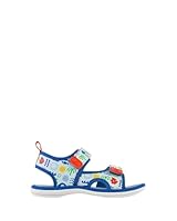 Clarks Boy's Fisher Sandal, Blue/Red Seas, 10.5