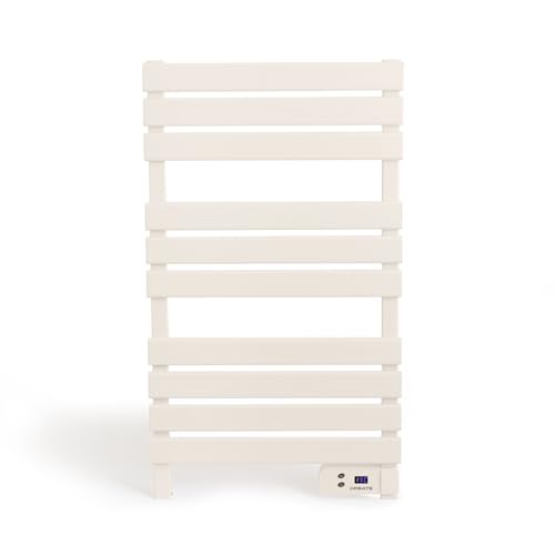 CREATE / Warm Towel 500W / Toallero eléctrico Blanco Roto / 96,9x5x55 cm/para Suelo o Pared, Temporizador, Pantalla LCD, bajo Consumo, termostato