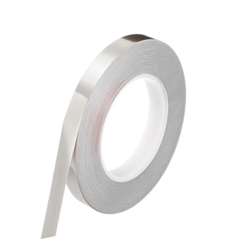 Image of Silver Tape (1CM x 50M) - Self-Adhesive Tiles Gap Foil Line Border Tape| Mirror Finish| DIY Craft| Decorative Floor Sealing Strip, Seam Sticker, Silver Patti for Home, Wall, Ceiling, Cabinet