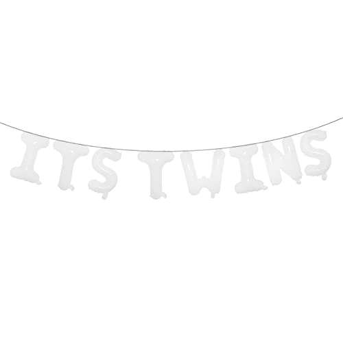 ITS A Boy Girl Twins Letter foil Balloons Children Party Decoration Birthday Party Balloons Inflatable Balloon Baby Shower Birthday Party Gender Reveal Party (ITS TWINS White)