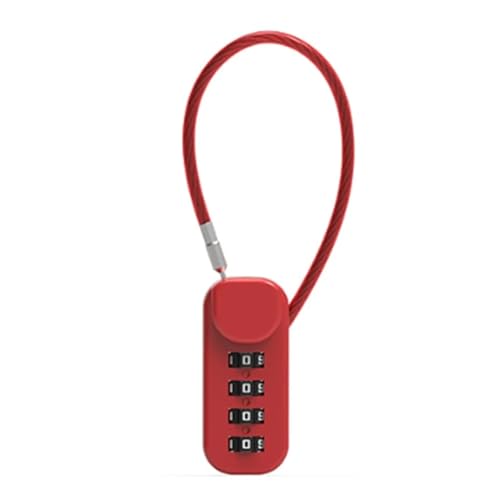 Cadenas à câble métallique anti-perte de clé avec code 4 chiffres en zinc robuste - 2