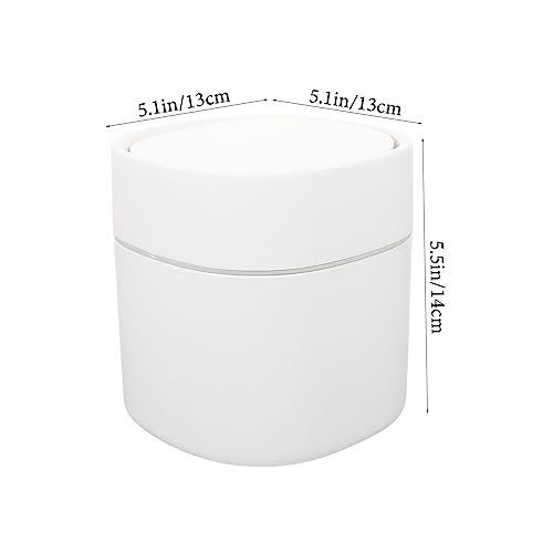Papelera de escritorio rectangular blanca pequeña miniatura 2