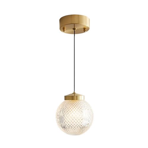Suspension G9 réglable pour salon cosy | Luminaire globe en verre texturé