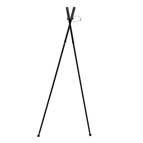 BOG Deadshot Compact Sitting Bipod with Folding Legs, Rubber Shooting Yoke, Lightweight Aluminum, for Shooting, Hunting, and Outdoors