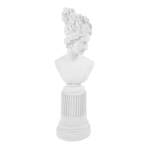 GLEAVI Statua Ragazza in Gesso Scultura Artistica Femminile Adorabile Decorazione Casa e Giardino Regalo Originale per Amiche e Famiglia