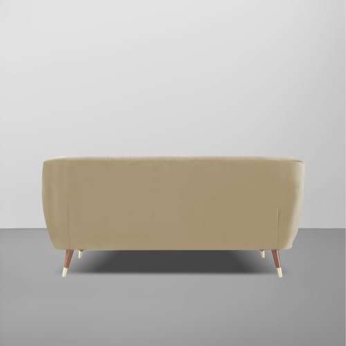 Image of Casaliving Anyse 3 Seater Sofa Set for Living Room (Cream Black Fabric) Premium Fabric Sofa