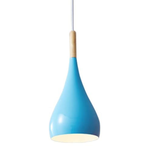 Lustre traditionnel en métal de haute qualité avec abat-jour bleu pour décor intérieur chic