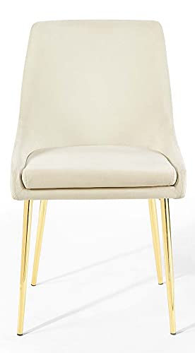 Modway Viscount Performance Velvet Dining Chairs - Set Of 2, Gold Ivory #TOP3