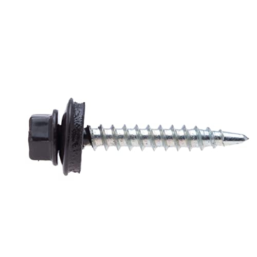 4.8 mm x 35 mm Roofing Screws, Hex Head Self-Drilling Multi-Color (RAL 8019 Grey Brown) Roof Screws with EPDM Sealed Washer - Image 4