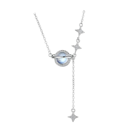 Collier Étoile Planète Argent 925 pendentif cristal pour femme élégante