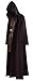 Men's Tunic Costume Halloween Anakin Costume Brown Tunic Hooded Robe Cosplay Full Set Knight Uniform Adult Outfit (Brown, Small)