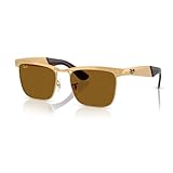 Ray-Ban RB3875 Wayfarer Deluxe 927631 56MM Sandblasted Legend Gold/Crystal Lens Brown Square Sunglasses for Men for Women +Bundle with Accessory Eyewear Kit