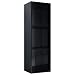 vidaXL Bibliothèque Meuble TV Armoire Basse Meuble de Rangement avec 3 Compartiments Stockage Etagère à Livres Salon Maison Noir Brillant Aggloméré