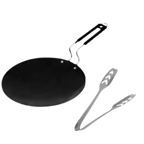 Ved Traders 9inch Loha tawa Iron Pot with Free momo chimta Ved_Tawa_92