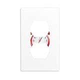 YYHWHJDE Stampa sveglia rossa doppia presa pannello a parete piastra di copertura presa elettrica decorazione infrangibile durevole 11,4 x 7 cm