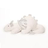 JoyJive Snow Dragon Stuffed Animal, 24in Dragon Pterosaur Plush Toy with Tiny Wings, Lovely Pterosaur Doll Pillow, Dinosaur Stuffed Animal for Baby Kids (White)