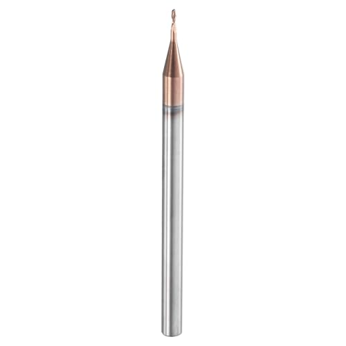 Image of HARFINGTON Ball Nose End Mill 2 Flute 0.028 inch Diameter 1 /8 inch Shank Tungsten Carbide Uncoated Spiral CNC Router Bits 0.084 inch Cutting Length Single End Ball for Carving Engraving Grinding
